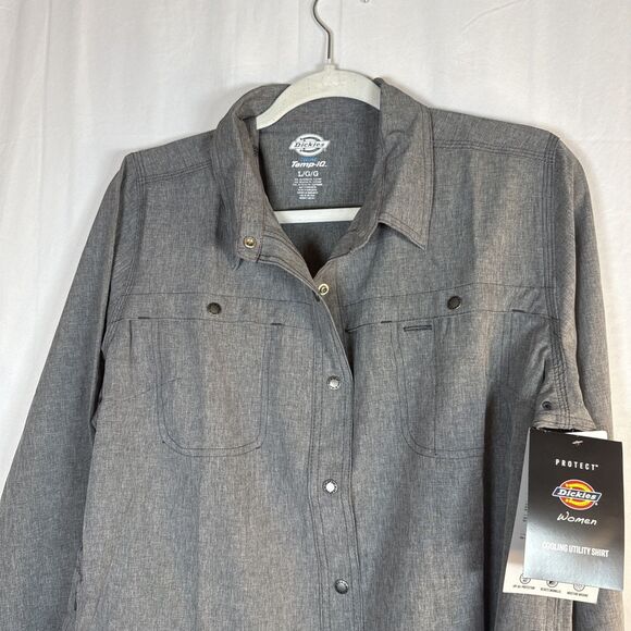 Dickies Women’s Long‑Sleeve Temp‑IQ® Cooling Utility Shirt, Gray Large NWT - Picture 13 of 16